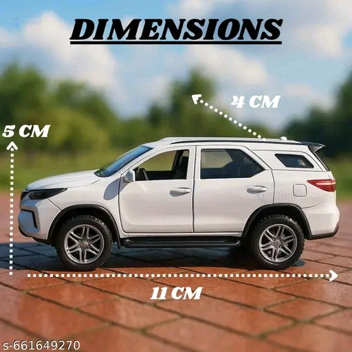 Die-Cast White Fortuner Toy Car | Premium SUV Model for Kids