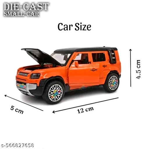 Diecast Orange Land Rover SUV Toy Car | Premium Metal Model with Openable Doors