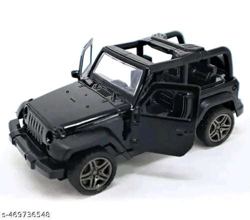 Diecast Black Mahindra Thar SUV Toy Car | Metal Body Off-Road Model