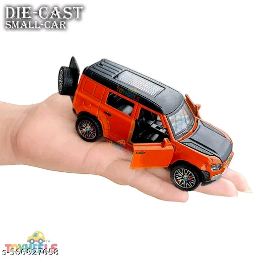 Diecast Orange Land Rover SUV Toy Car | Premium Metal Model with Openable Doors