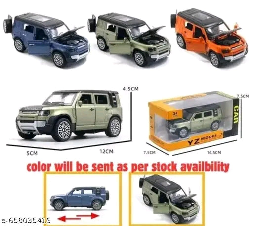 Diecast Orange Land Rover Defender Toy Car | Premium Metal Off-Road SUV Model | Kids & Collectors
