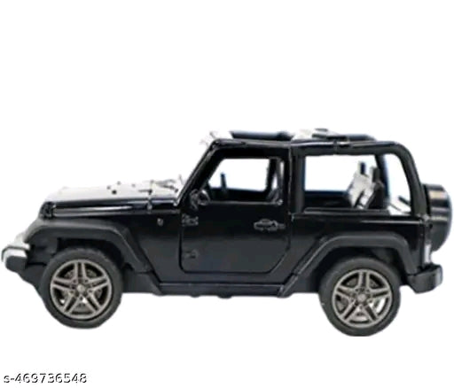 Diecast Black Mahindra Thar SUV Toy Car | Metal Body Off-Road Model