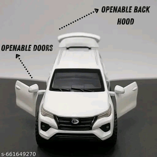 Die-Cast White Fortuner Toy Car | Premium SUV Model for Kids